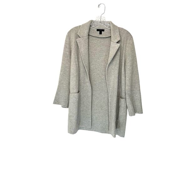 J.Crew Sophie Gray Cotton Lightweight Open Front Sweater Blazer Size Small - Picture 2 of 9